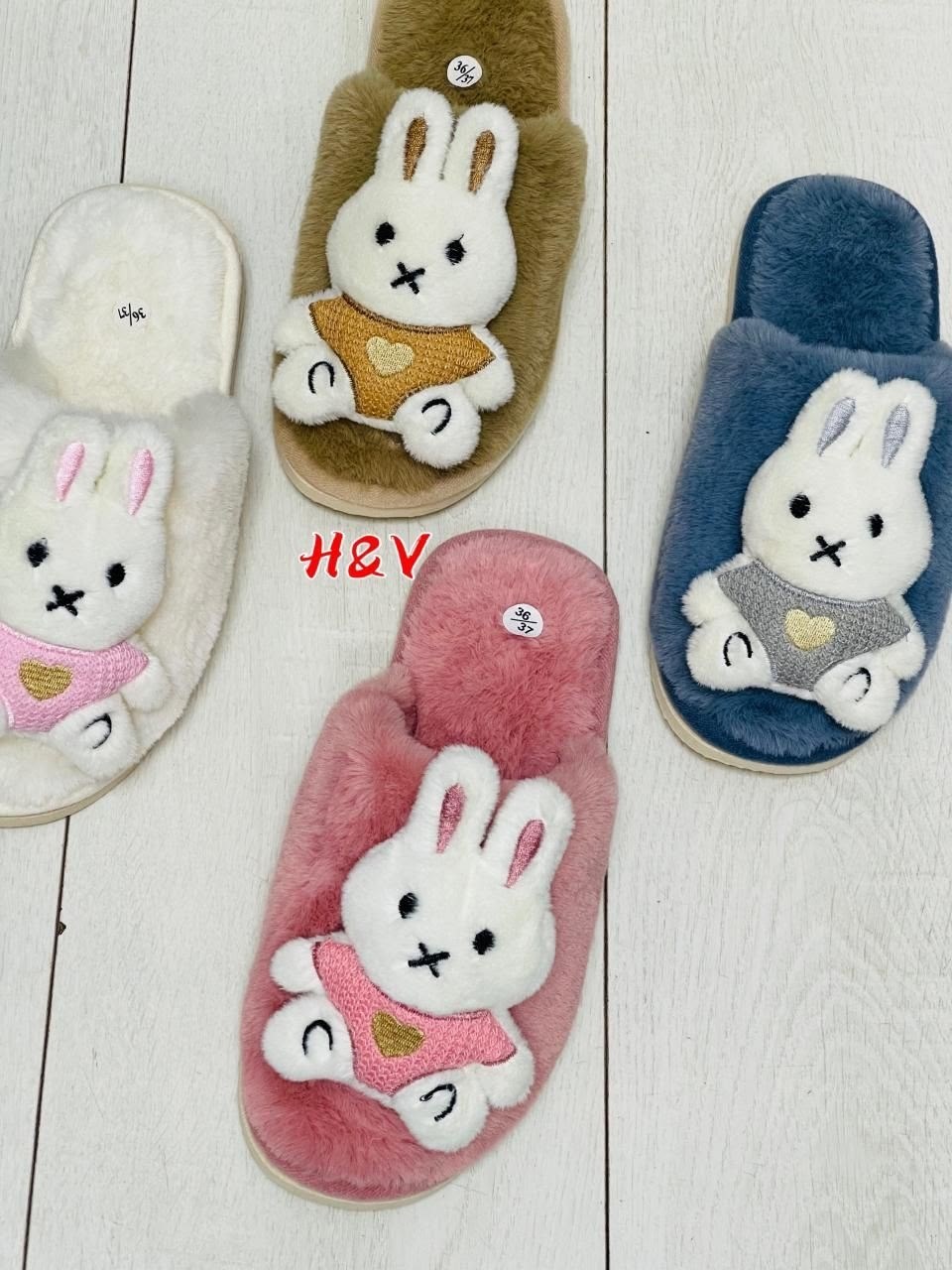 тапочки halluci "кролики",домашние тапочки,мягкие тапочки домашние,мягкие тапочки домашние милые плюшевые теплые,тапочки женские