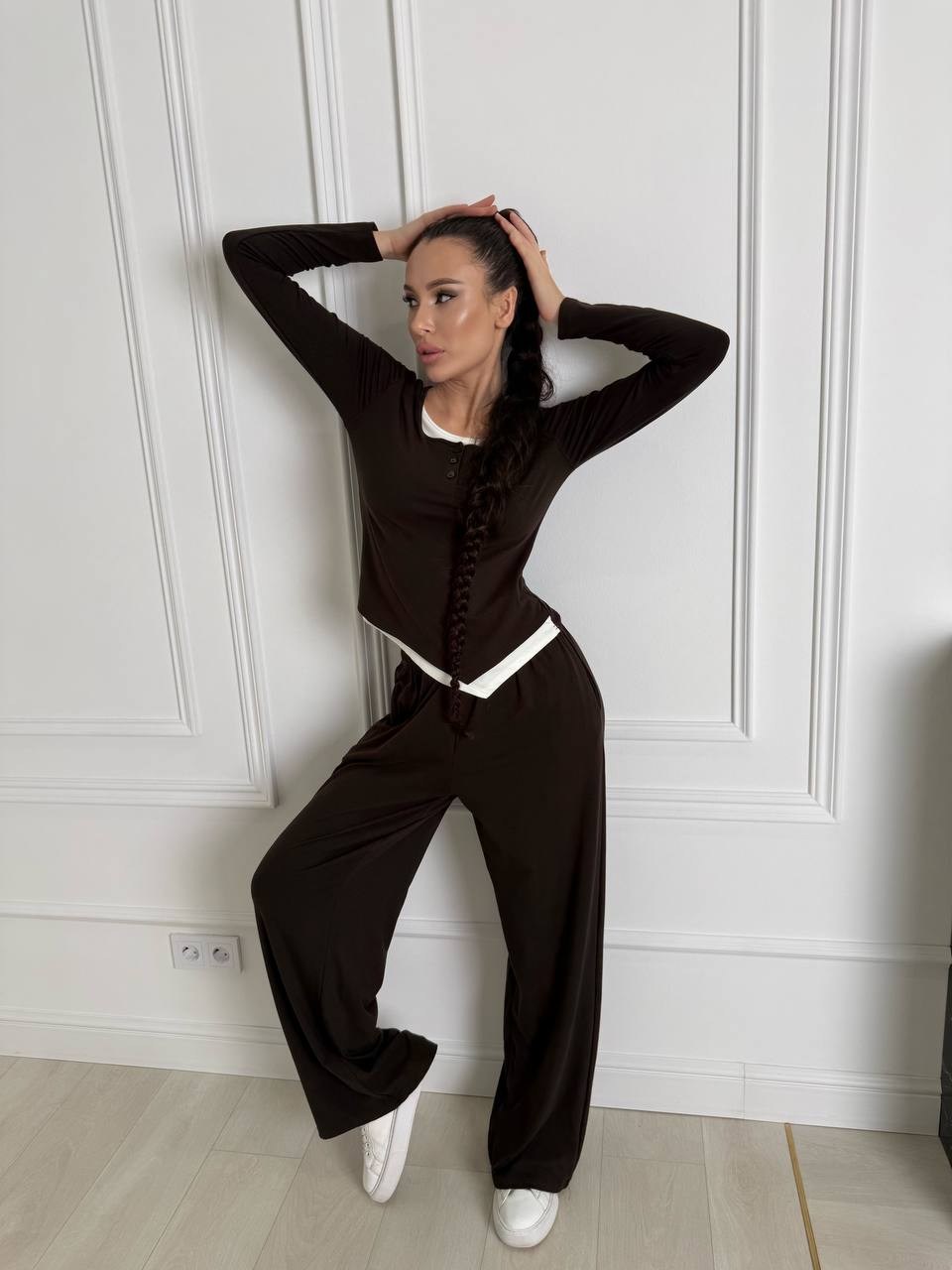 костюм двойка женский трикотажный с лонгсливом и брюками,брючный костюм,костюм с лонгсливом и брюками,трикотажный костюм,брючный костюм трикотажный