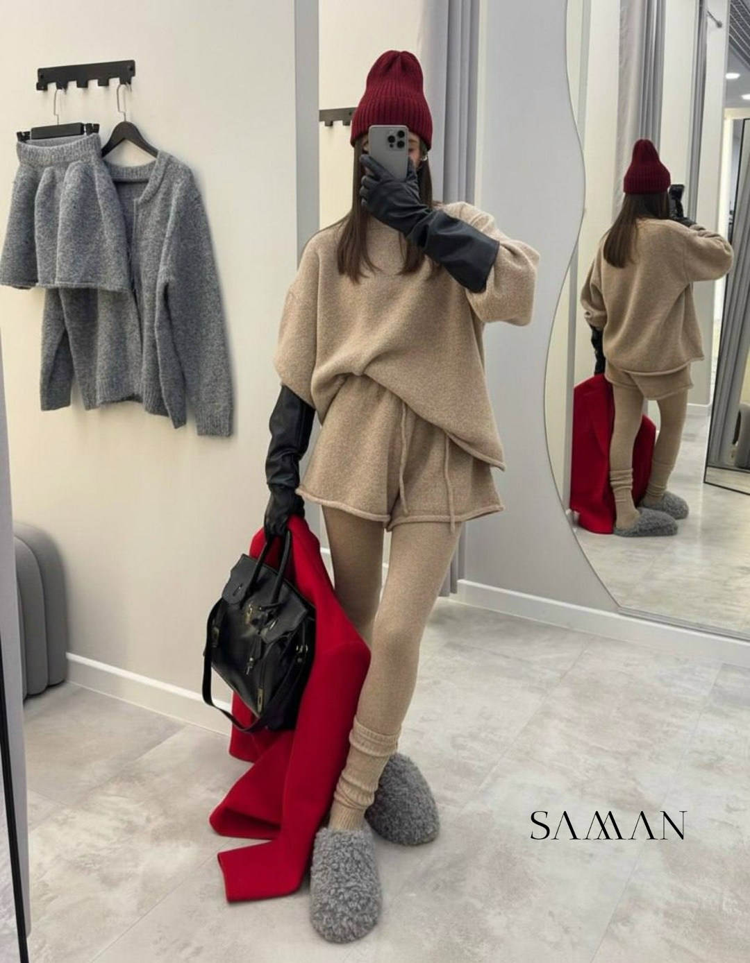 костюм трикотажный с юбкой lalucci цвет серый графит,костюм с юбкой трикотажный akman цвет графит,костюм трикотажный с юбкой в цвете графит от бренда lalucci,трикотажный костюм свитер и юбка msia 2817