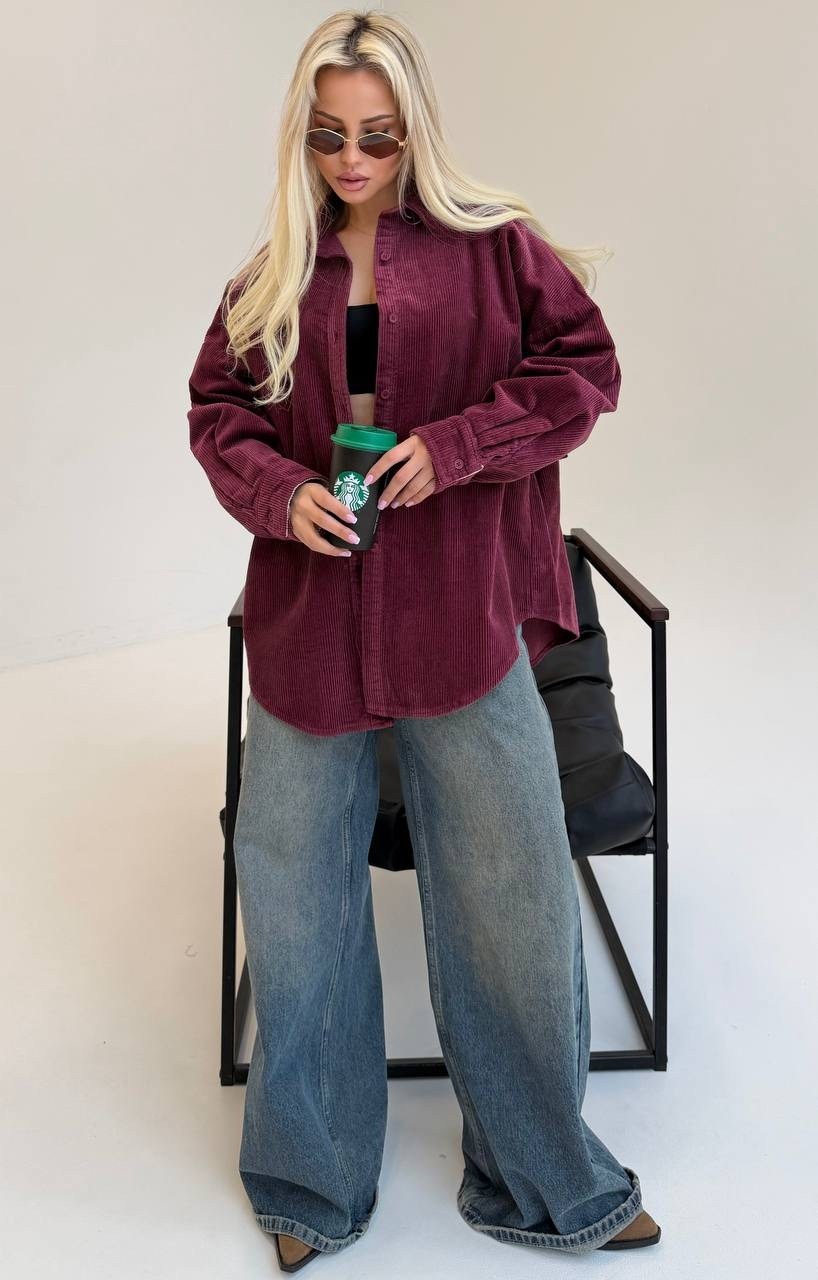 рубашка вельветовая цвета какао capriz-d1800005556,рубашка вельветовая оверсайз feel fine,рубашка вельветовая цвета какао iv-capriz,рубашка вельветовая оверсайз,рубашка оверсайз из вельвета осенняя be