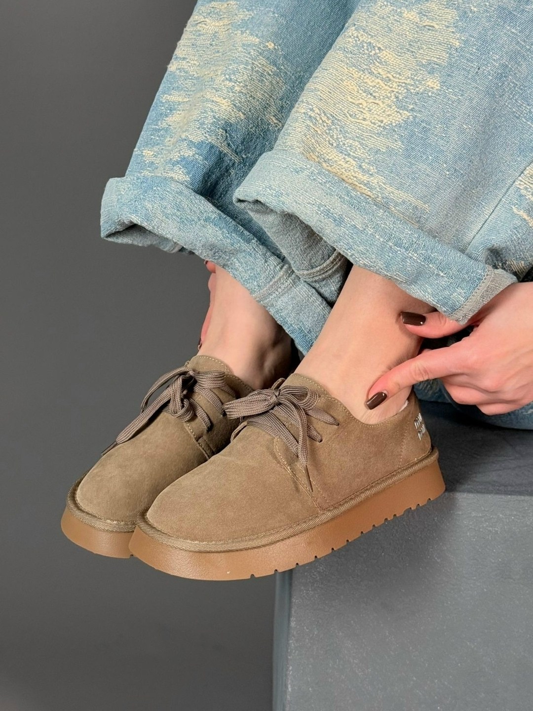 , повседневные,женская ,замшевые ботинки,стильные ботинки