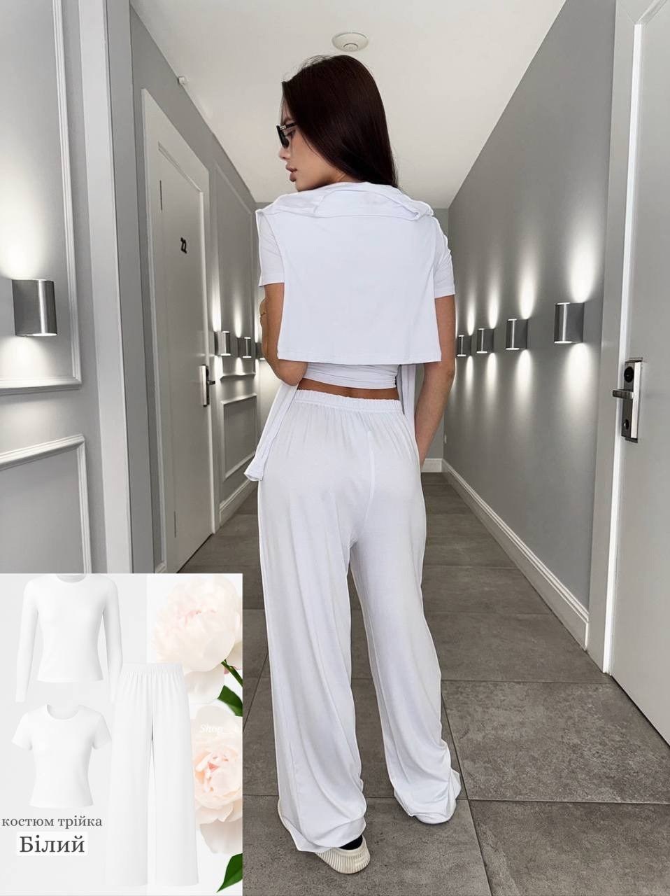 женские костюмы,костюм с брюками,летние брючные костюмы,костюм трикотажный,белый брючный костюм