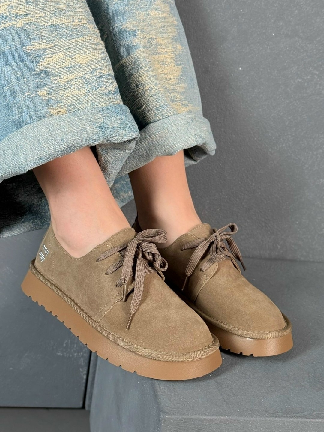 , повседневные,женская ,замшевые ботинки,стильные ботинки