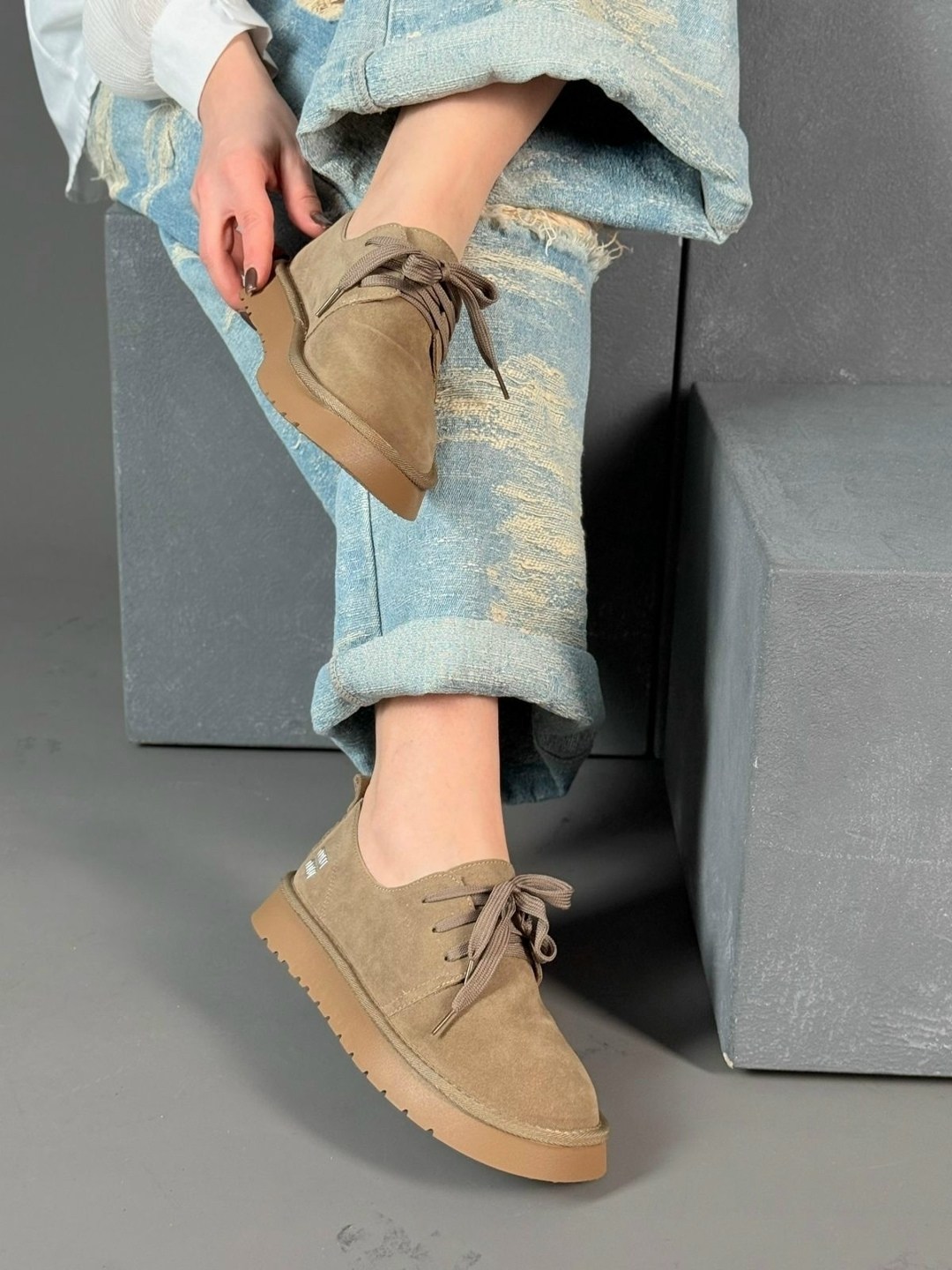 , повседневные,женская ,замшевые ботинки,стильные ботинки