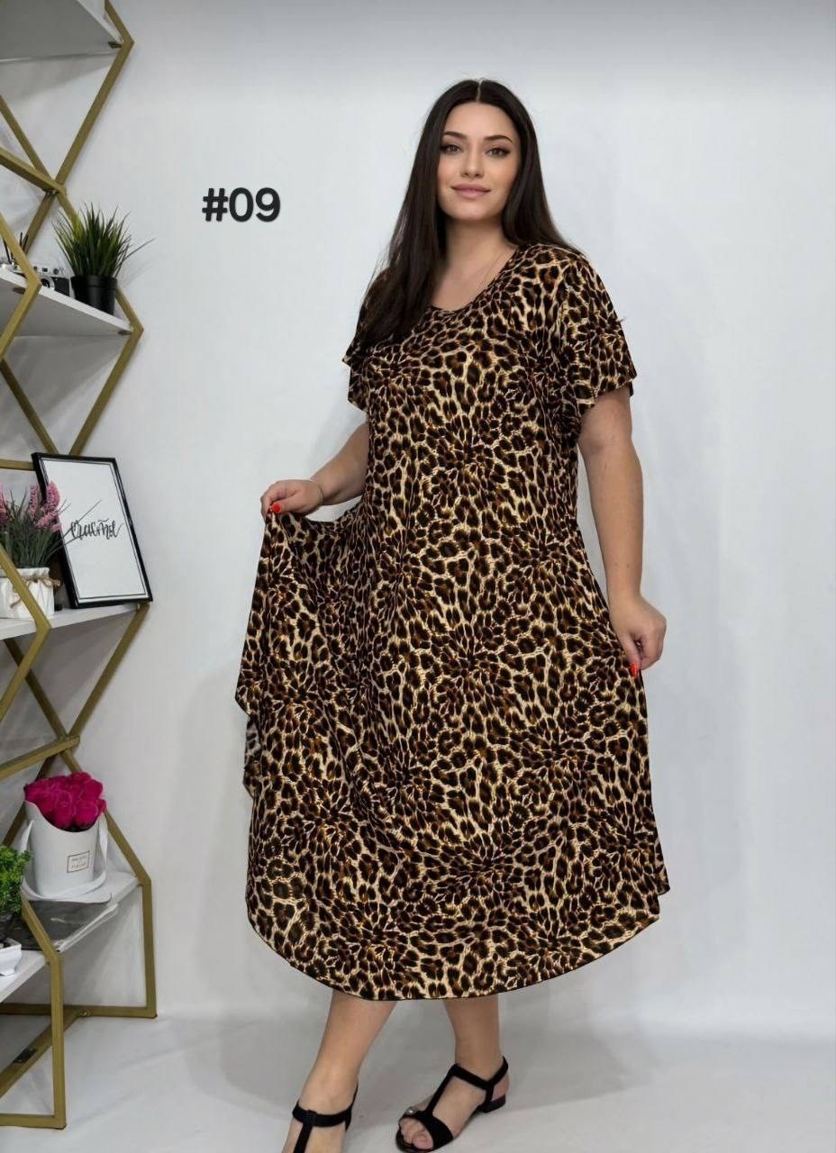 платье большемерят ткань хлопок,женское платье ткань хлопок,платье с леопардовым принтом,платье летнее из штапеля,платье штапель больших размеров