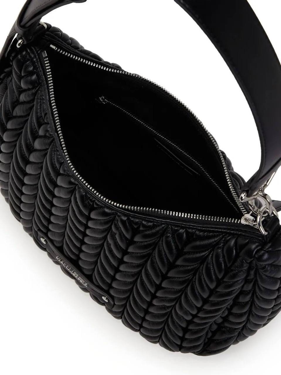 женская сумка karl lagerfeld,сумка через плечо karl lagerfeld,стеганая сумка на плечо k weave karl lagerfeld черный,стеганая сумка,сумка