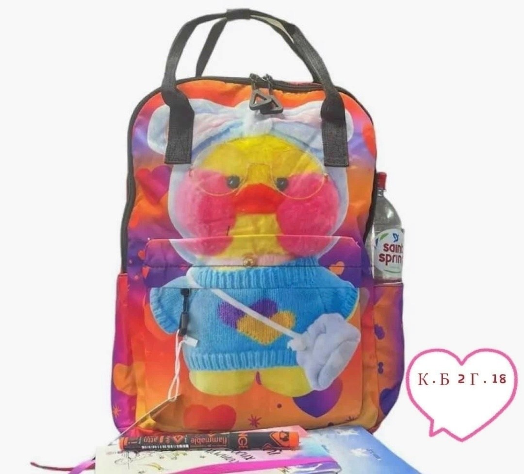рюкзак школьный уточка лалафанфан,рюкзаки школьные,рюкзак детский,рюкзак утка,рюкзак для уточки лалафанфан
