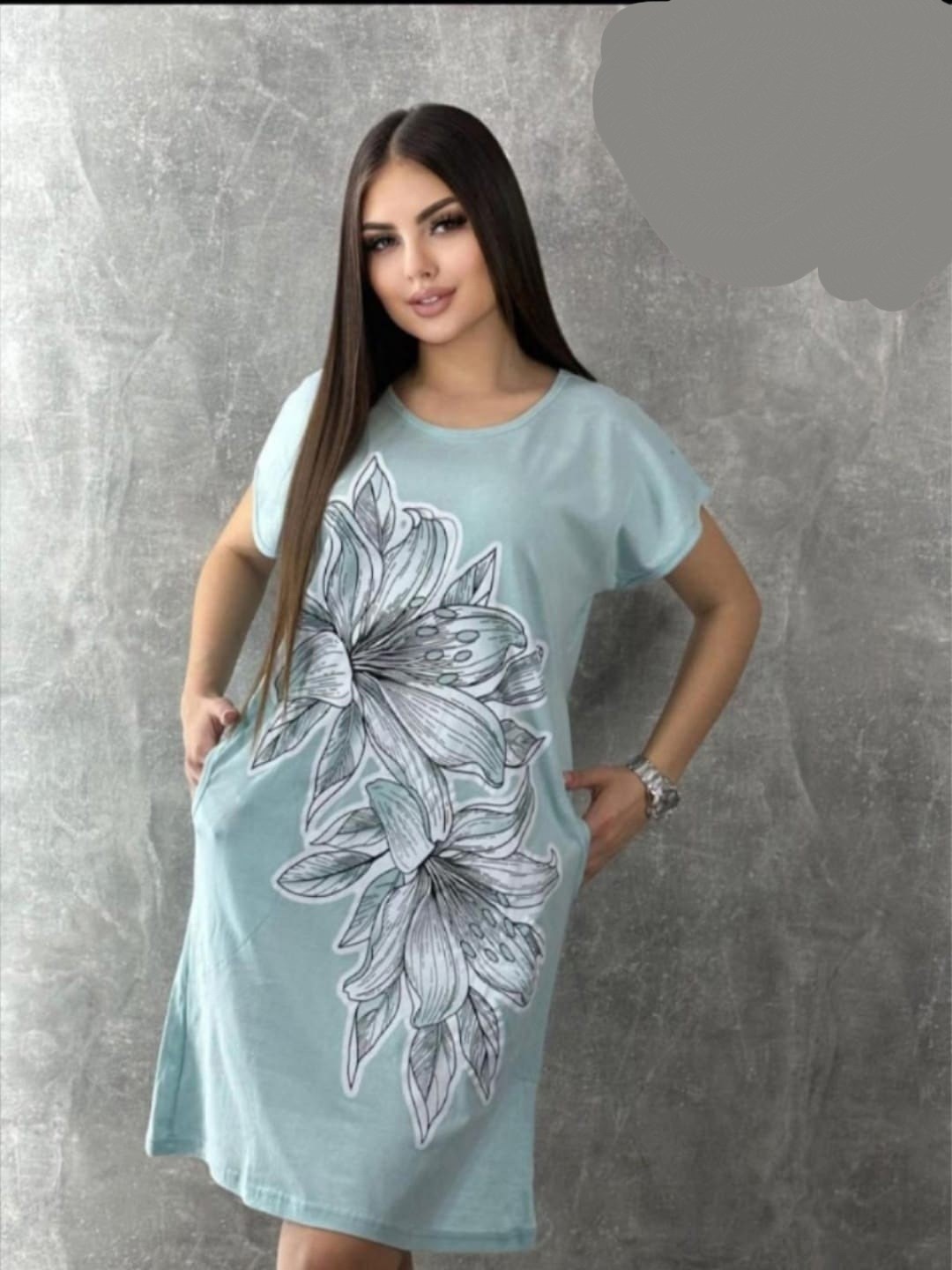 туника женская домашняя,туника женская,туника домашняя,туника голубая,туника из хлопка