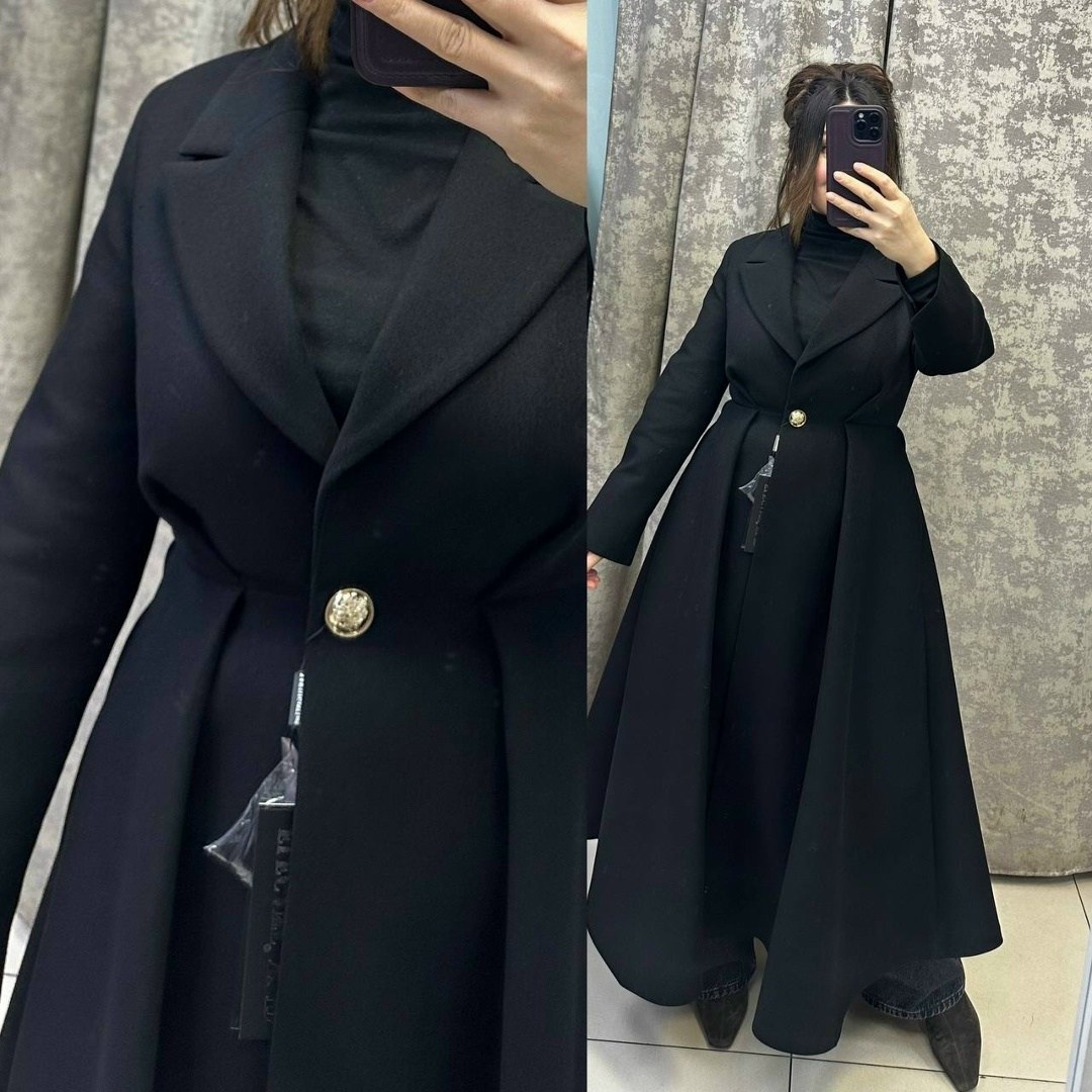 женское пальто,пальто,длинное пальто,черное длинное пальто,шерстяное пальто