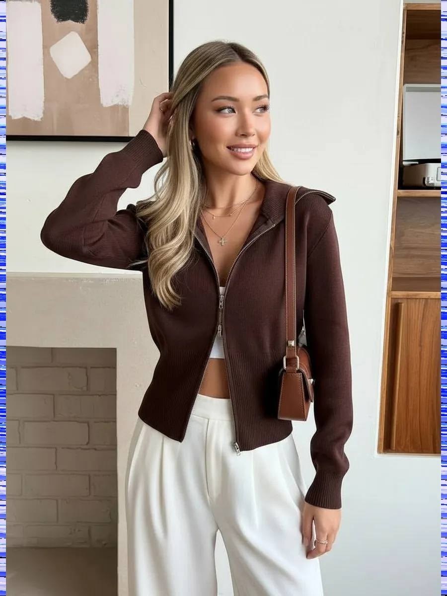 женская кофта,вязаные женские модные черные кардиганы в рубчик на молнии,кардиган с капюшоном,кофта на молнии,свитер кардиган теплый укороченный на молнии guliz