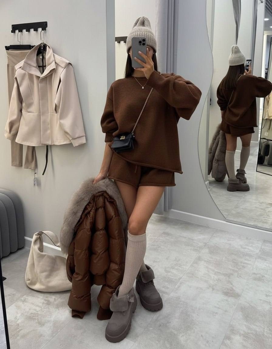 костюм с юбкой,женские костюмы,шорты прямого кроя из текстурного мягкого полотна серого цвета,костюм двойка кашемир