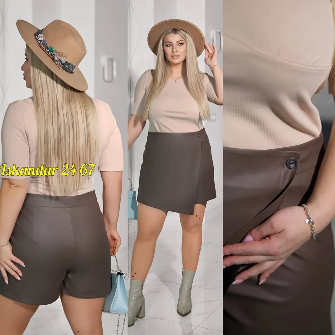 шорты кожаные женские больших размеров,шорты юбка женские,женские шорты,юбка женская,юбка