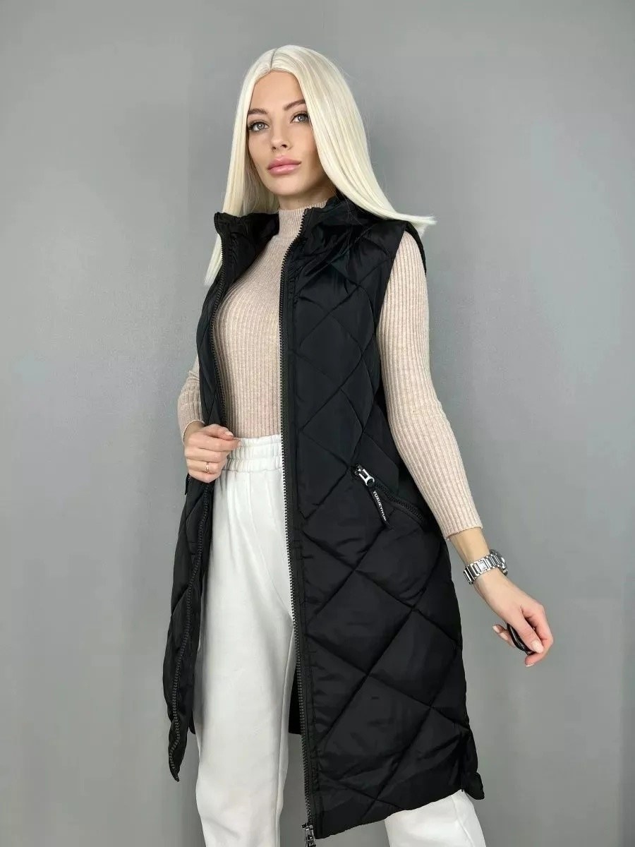 жилет длинный женский,жилетка женская,стеганный удлиненный жилет,жилет удлиненный,жилетка удлиненная