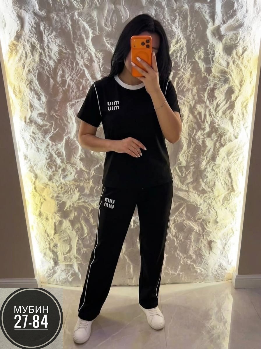 спортивный костюм женский,костюм спортивные женские костюмы,костюм женский: футболка и штаны арт. 1505232,женские костюмы,костюм с брюками