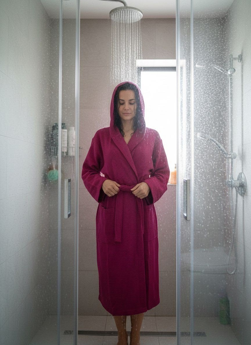 халат женский вафельный,халат вафельный,вафельный халат с капюшоном,халат банный с капюшоном вафельный,женский вафельный халат с капюшоном