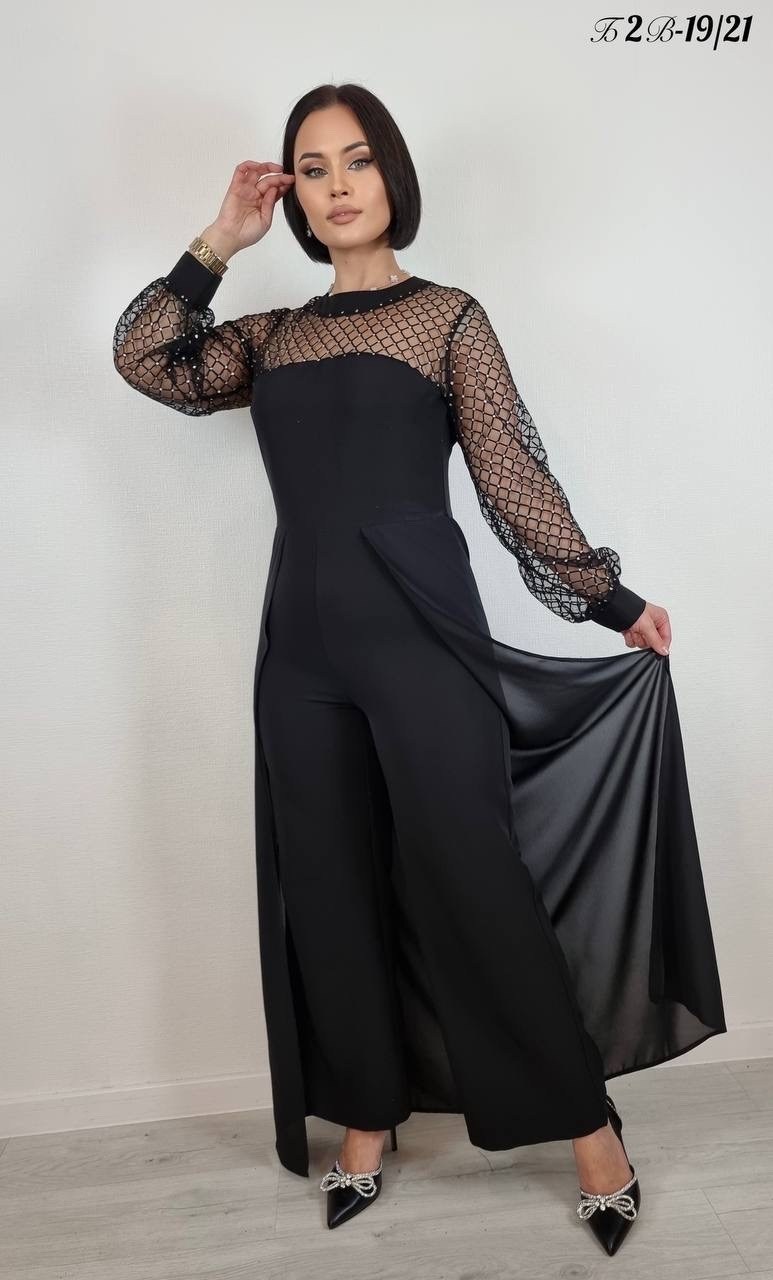 комбинезон dazzle style жасмин,брючный комбинезон,комбинезон женский,комбинезон женский dazzle style жасмин черный,комбинезон