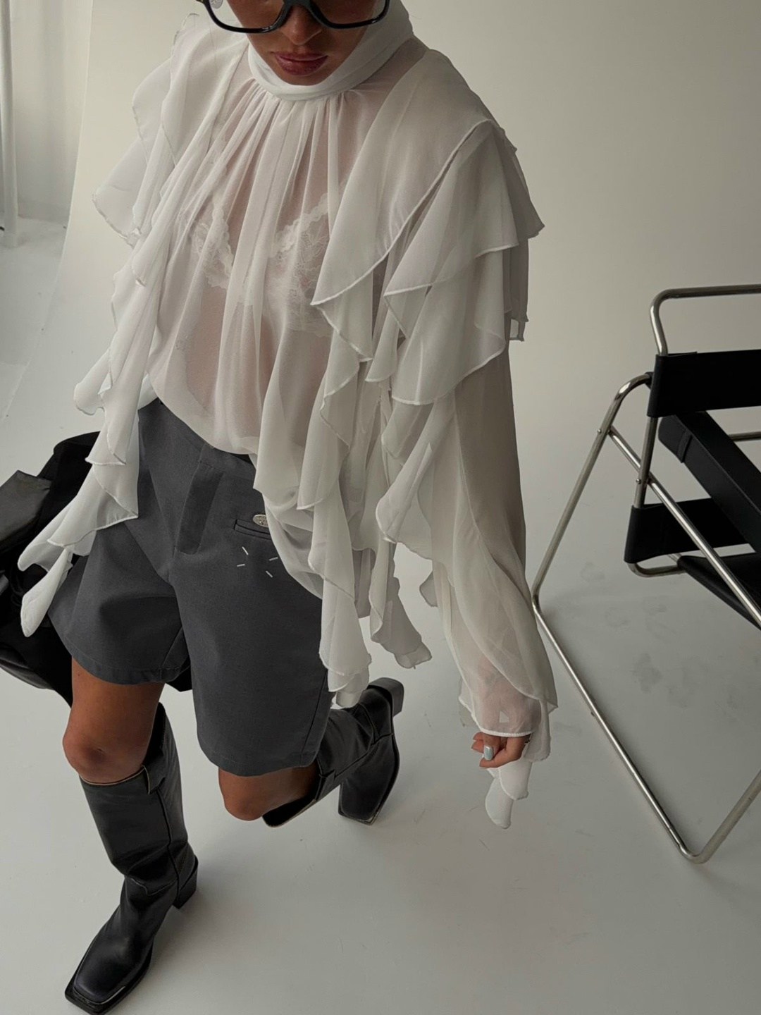 шифоновая рубашка с рюшами,блузка с рюшами,блуза нарядная шифоновая с воланами emberens 243732444,блузка с воланом,блузка прозрачная с рюшами и бантом toptop