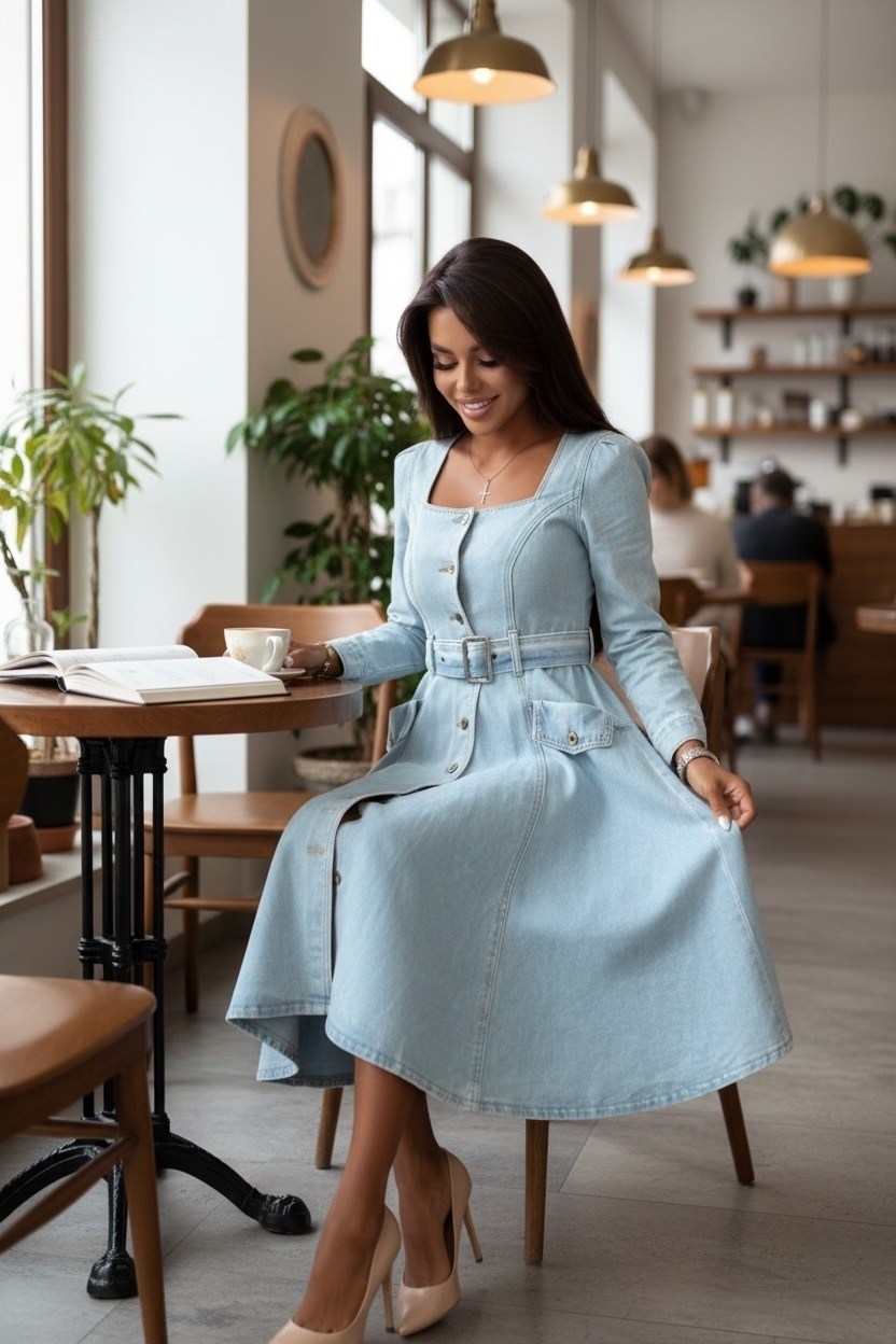 джинсовое платье,женское джинсовое платье,платье миди джинсовое,платье джинс,повседневные платья