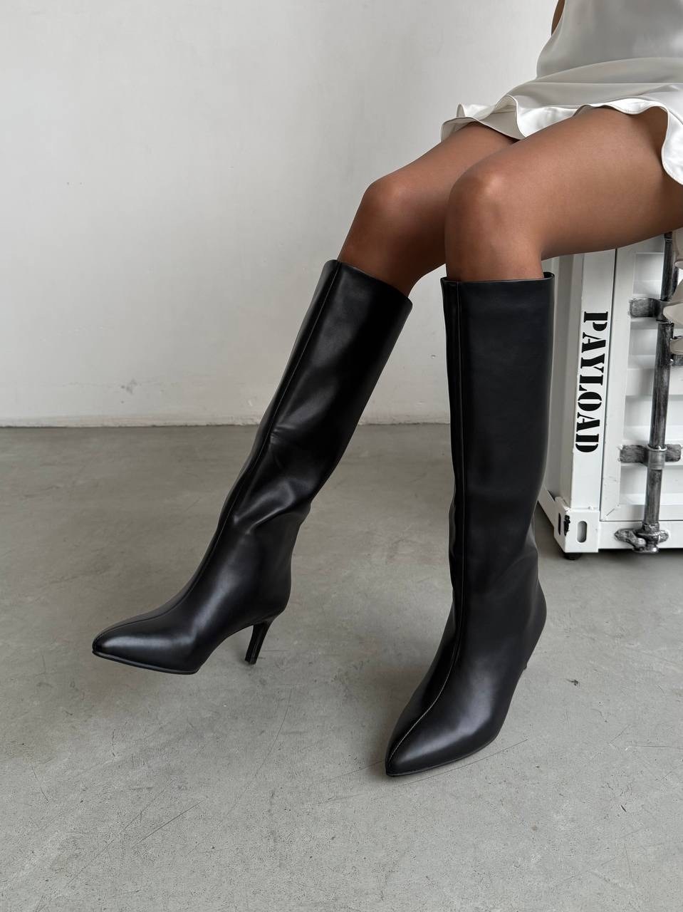 сапоги демисезонные на маленьком каблуке gh collection,сапоги демисезонные на маленьком каблуке gh collection цвет черный,сапоги на каблуке,сапоги женские,сапоги трубы на каблуке демисезонные valentin