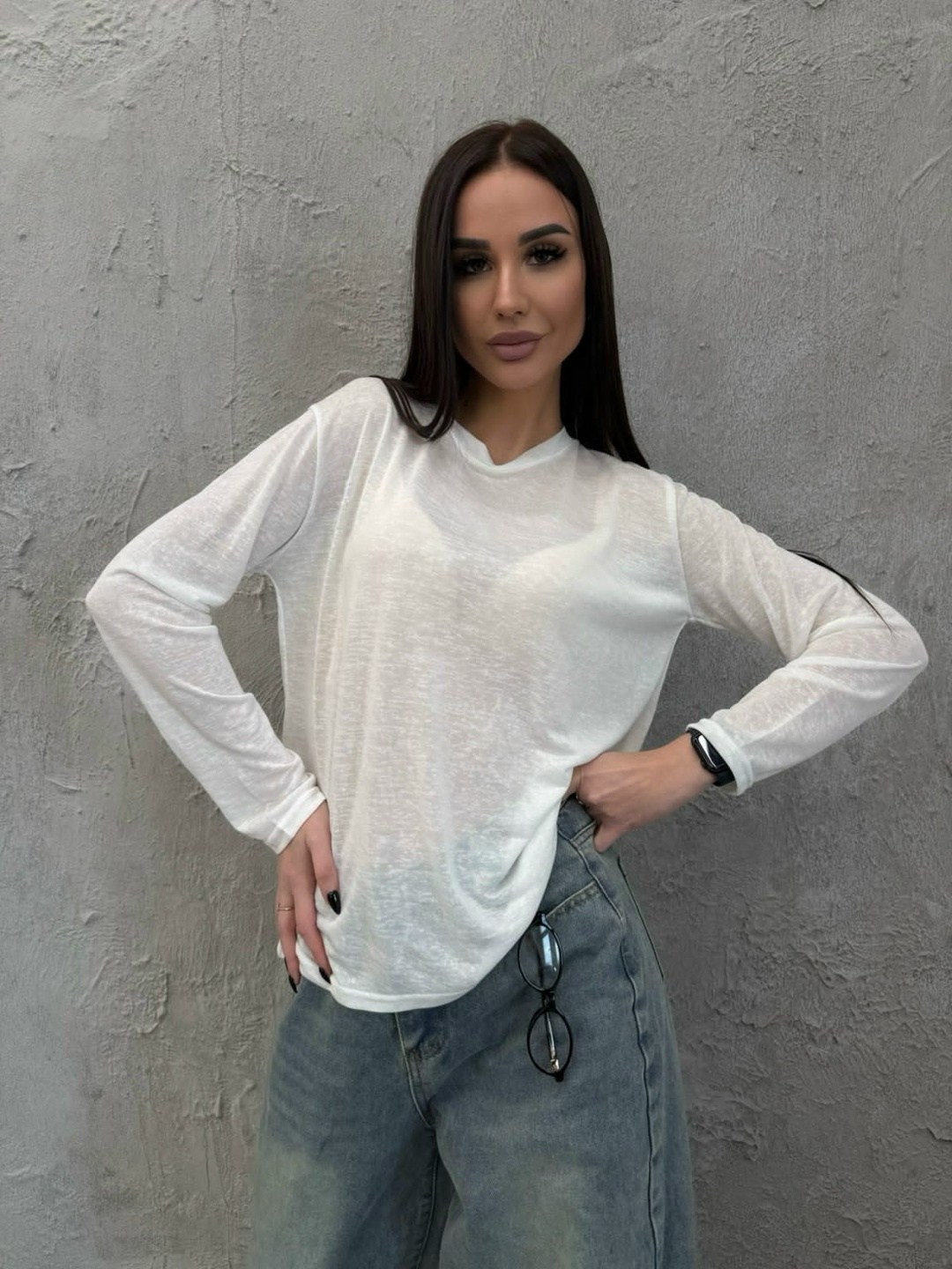лонгслив хлопковый базовый прозрачный оверсайз,лонгслив женский белый,лонгслив женский,кофта женская,кофта прозрачная