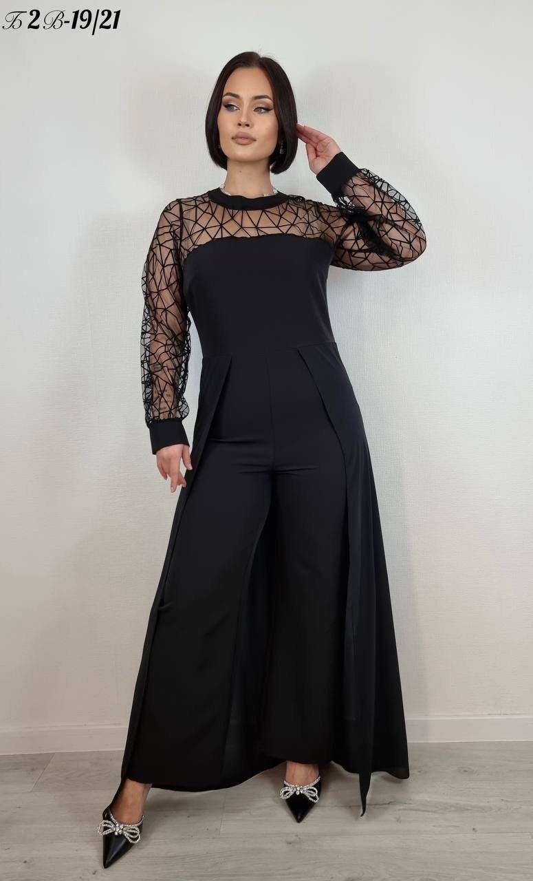 комбинезон dazzle style жасмин,брючный комбинезон,комбинезон женский,комбинезон женский dazzle style жасмин черный,комбинезон