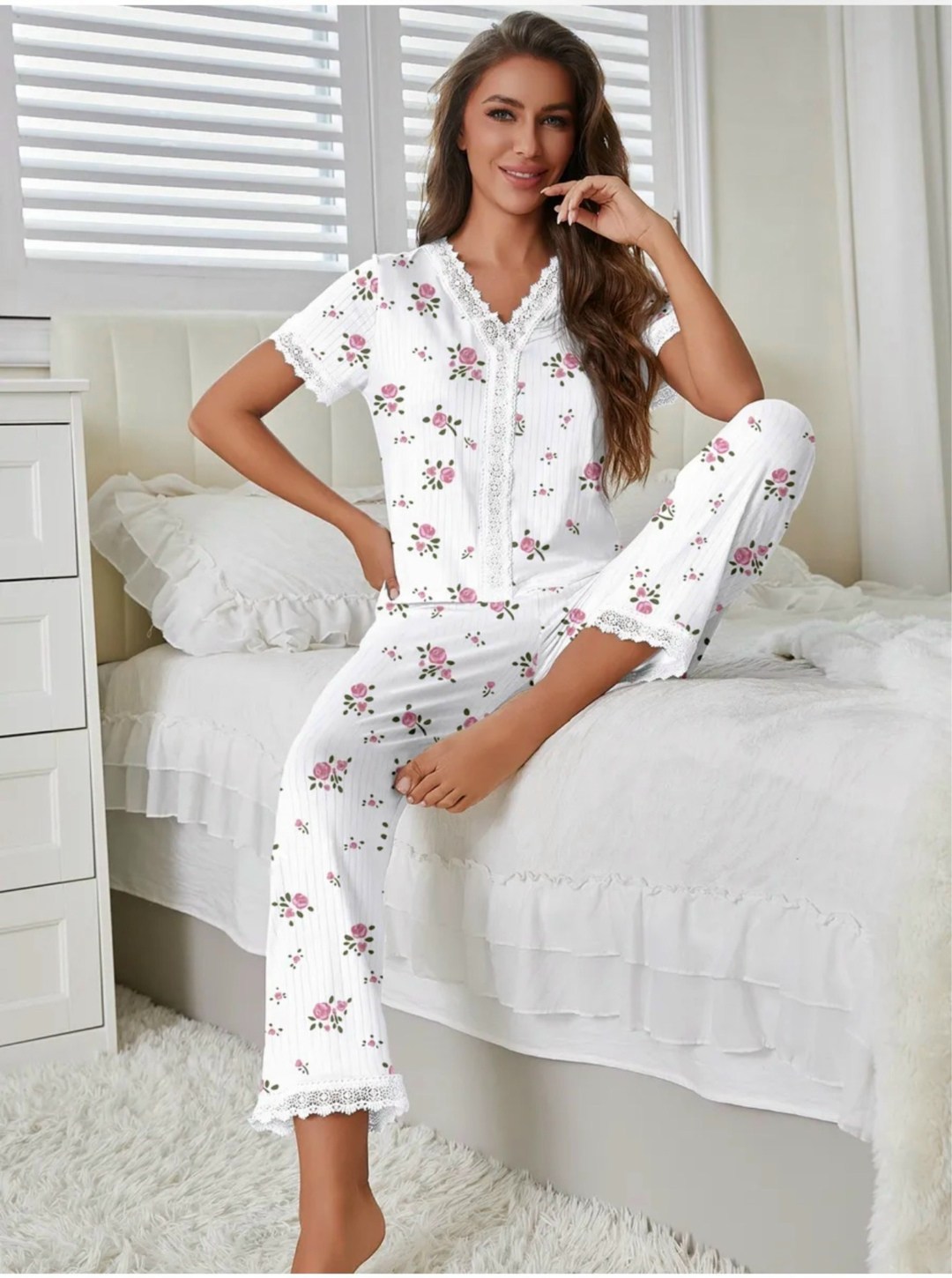 женская пижама,женские летние пижамы cherry print s-xl,женская элегантная пижама с принтом вишни,комплект пижама,пижама для женщин