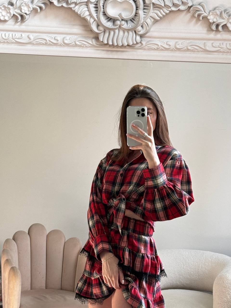 костюм с короткой юбкой и рубашкой в клетку,костюм юбка и рубашка в клетку,костюм с юбкой и рубашкой,костюм с короткой юбкой и рубашкой в клетку moonchild,костюм в клетку