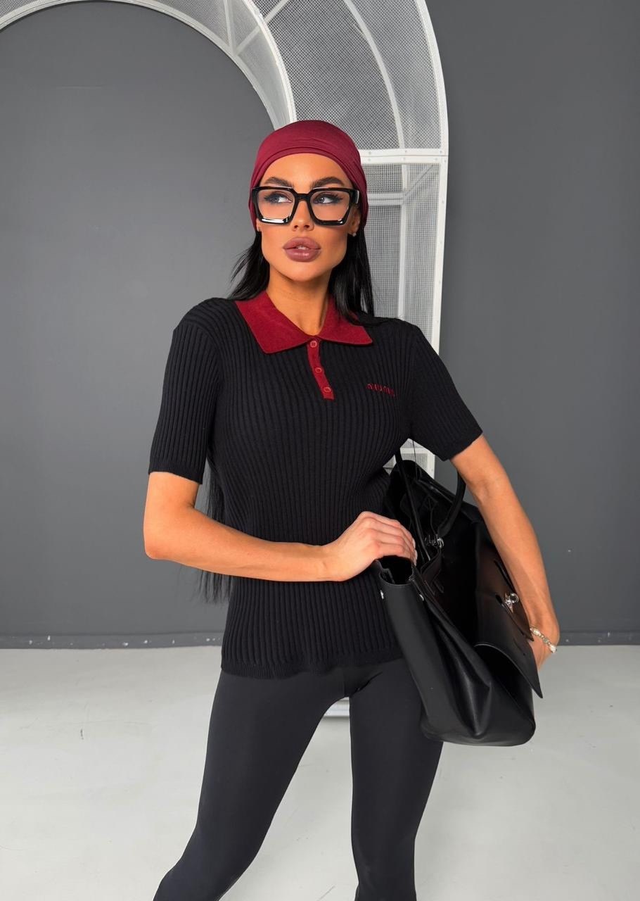 женская кофта,кофты поло,джемпер поло miu miu,стильные костюмы,джемпер поло лапша