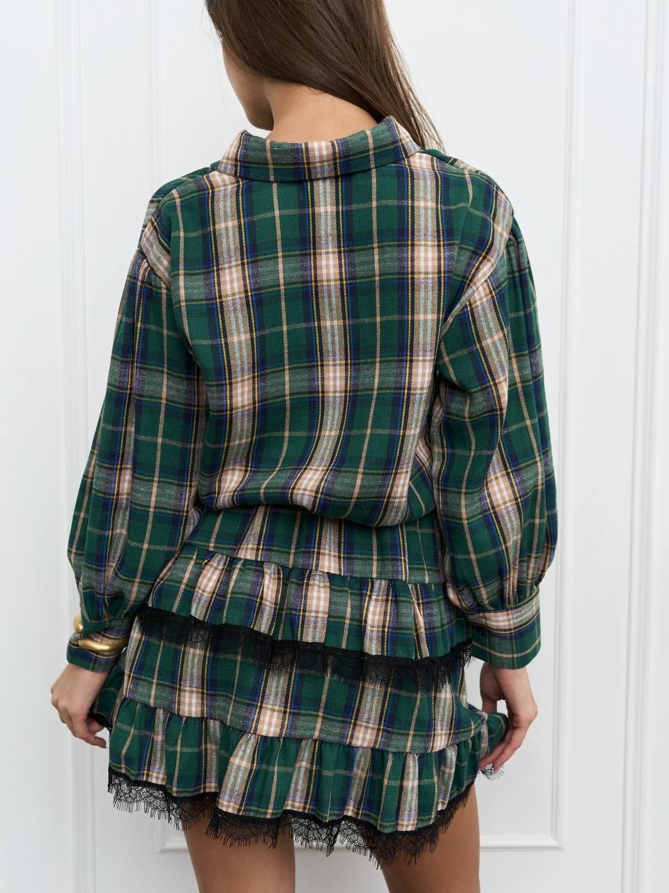 костюм с короткой юбкой и рубашкой в клетку,костюм юбка и рубашка в клетку,костюм с юбкой и рубашкой,костюм с короткой юбкой и рубашкой в клетку moonchild,костюм в клетку