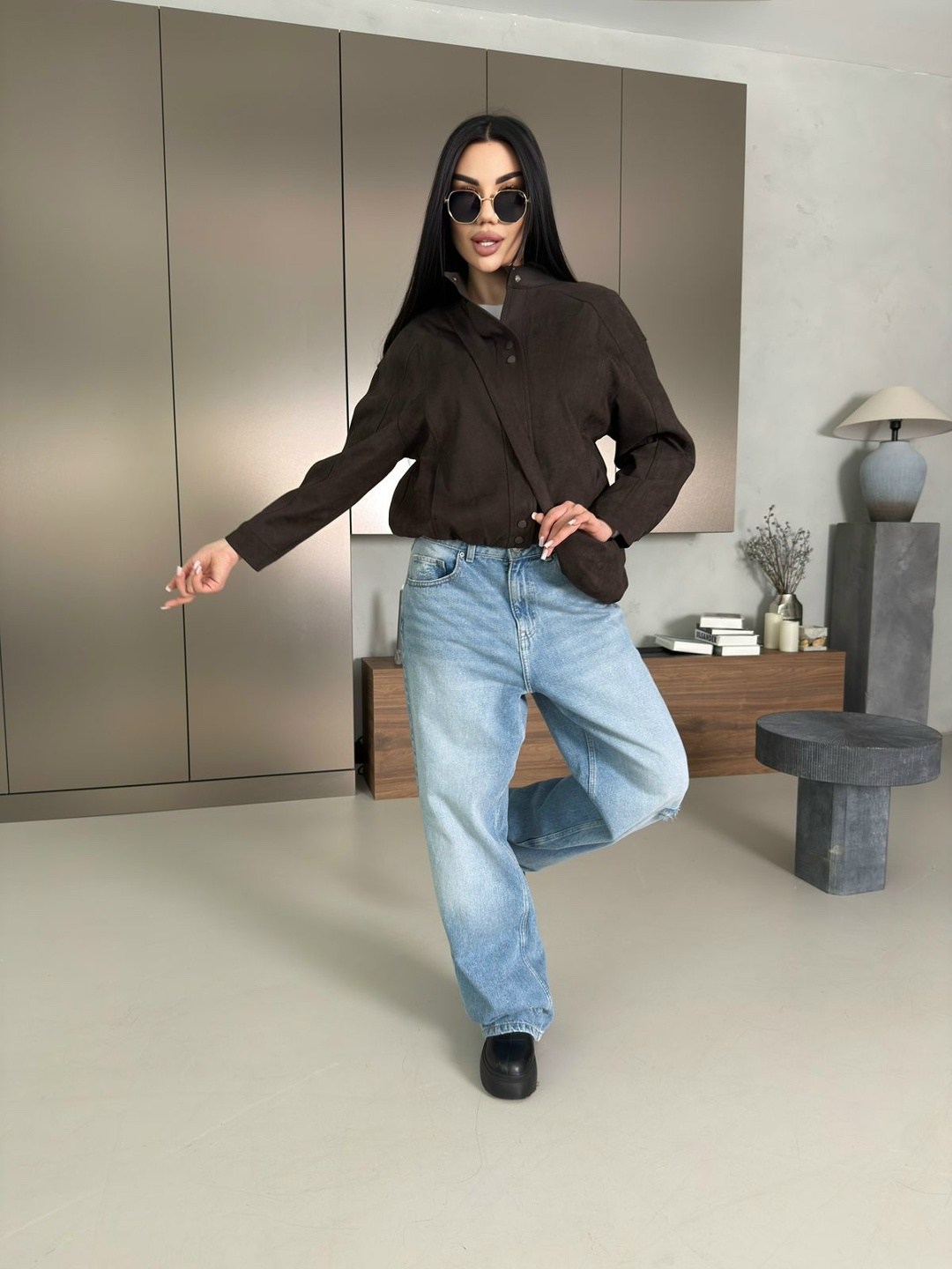 рубашка вельветовая цвета какао capriz-d1800005556,рубашка вельветовая цвета какао iv-capriz,рубашка вельветовая женская,замшевая куртка,куртка бомбер