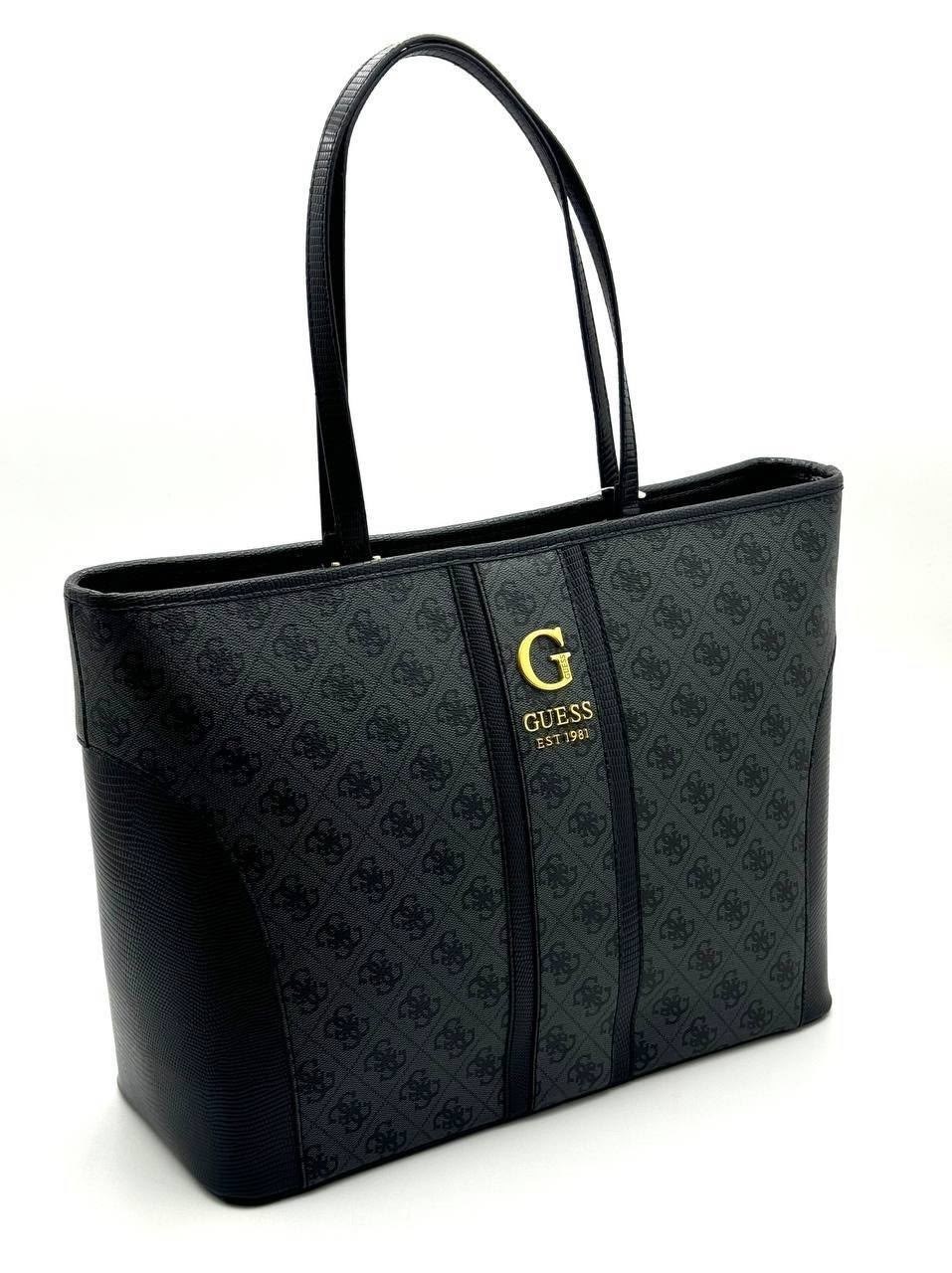 женская сумка guess,guess сумка,сумка шоппер guess,сумка guess est 1981 женская черная,guess сумка тоут