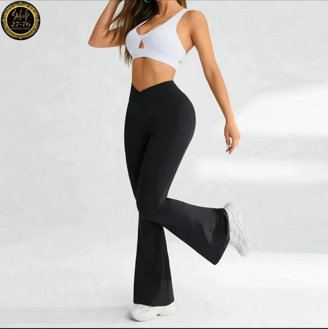 женские спортивные расклешенные брюки для фитнеса с высокой талией,леггинсы женские с завышенной талией,женские брюки клеш обтягивающие,женские штаны для йоги с v-образным вырезом, длинные расклешенны