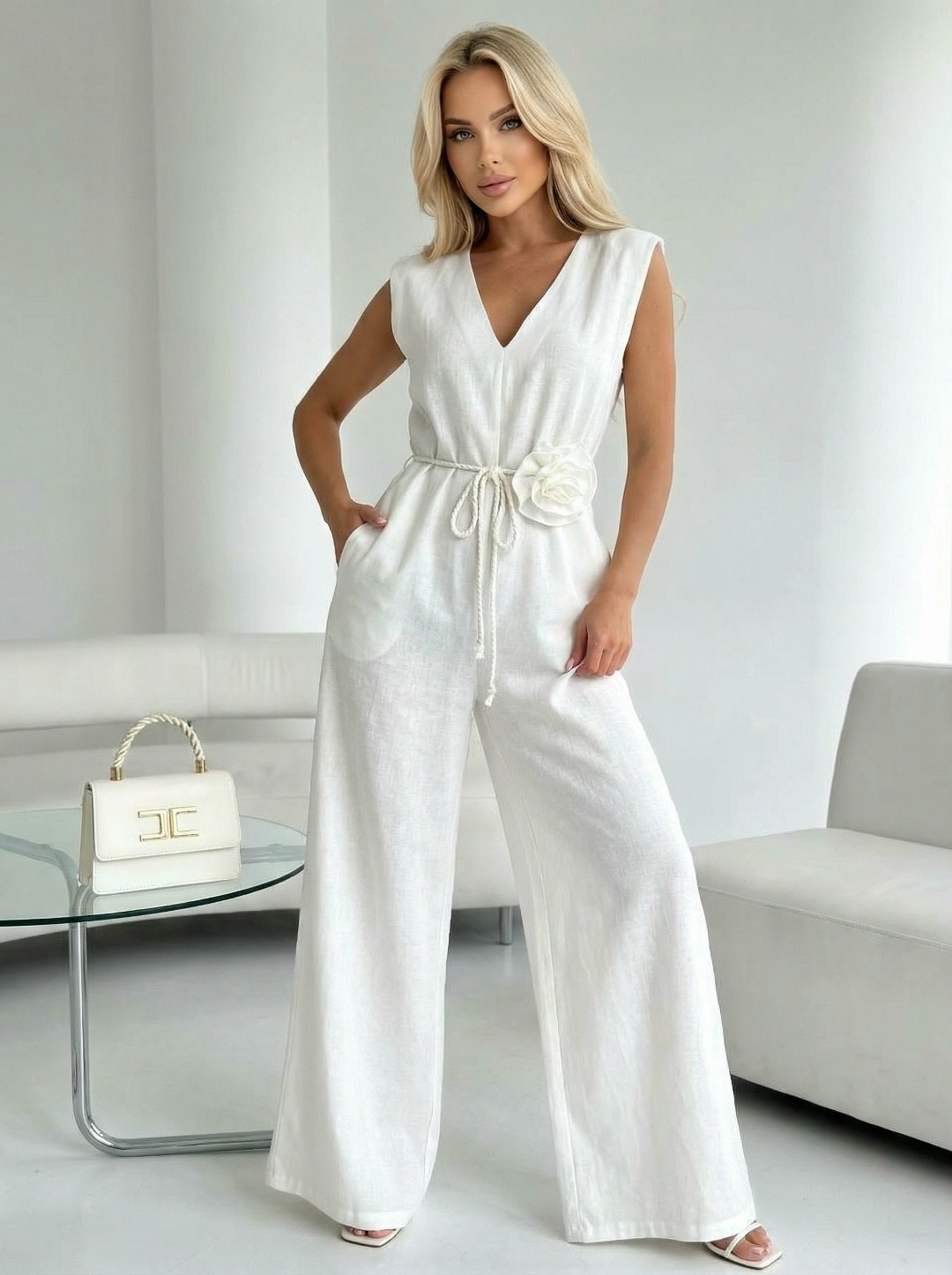брючный комбинезон,женские комбинезоны,белый комбинезон женский,модный комбинезон,летние комбинезоны