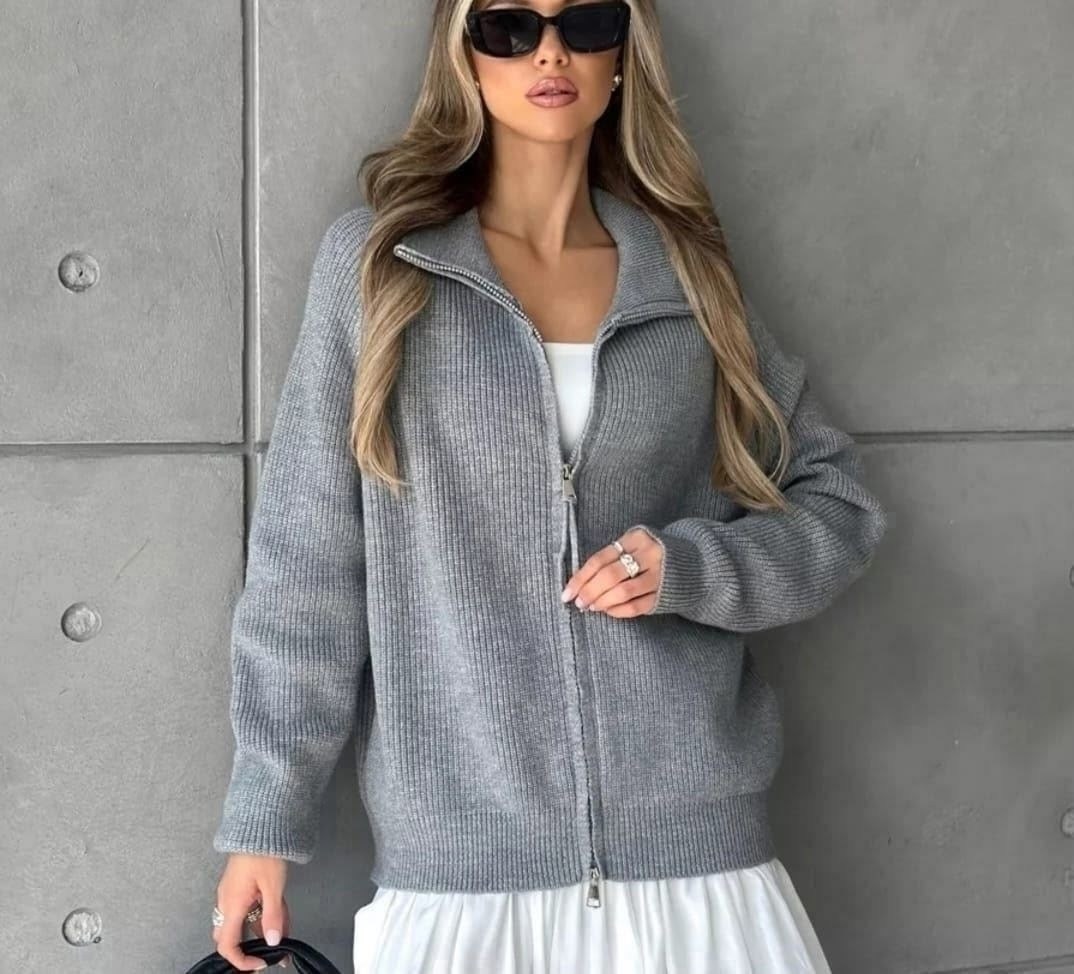 бежевый кардиган mondammere,кардиган,кардиган на молнии вязаный,однотонный вязаный кардиган на молнии для женщин,молочный кардиган