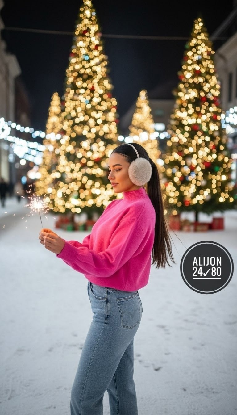 девушка,платье свитер,девушка в вязаном платье,рождественская фотосессия,красивая девушка