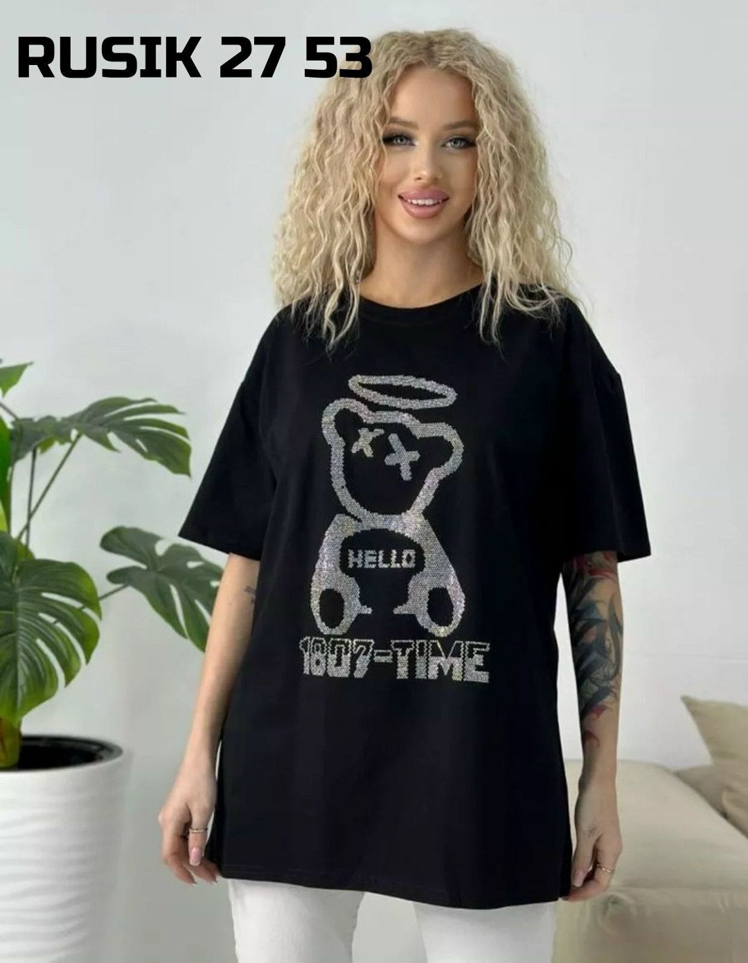 футболка оверсайз базовая со стразами,футболка для женщин с принтом,женская футболка,футболка с стразами,футболка женская со стразами