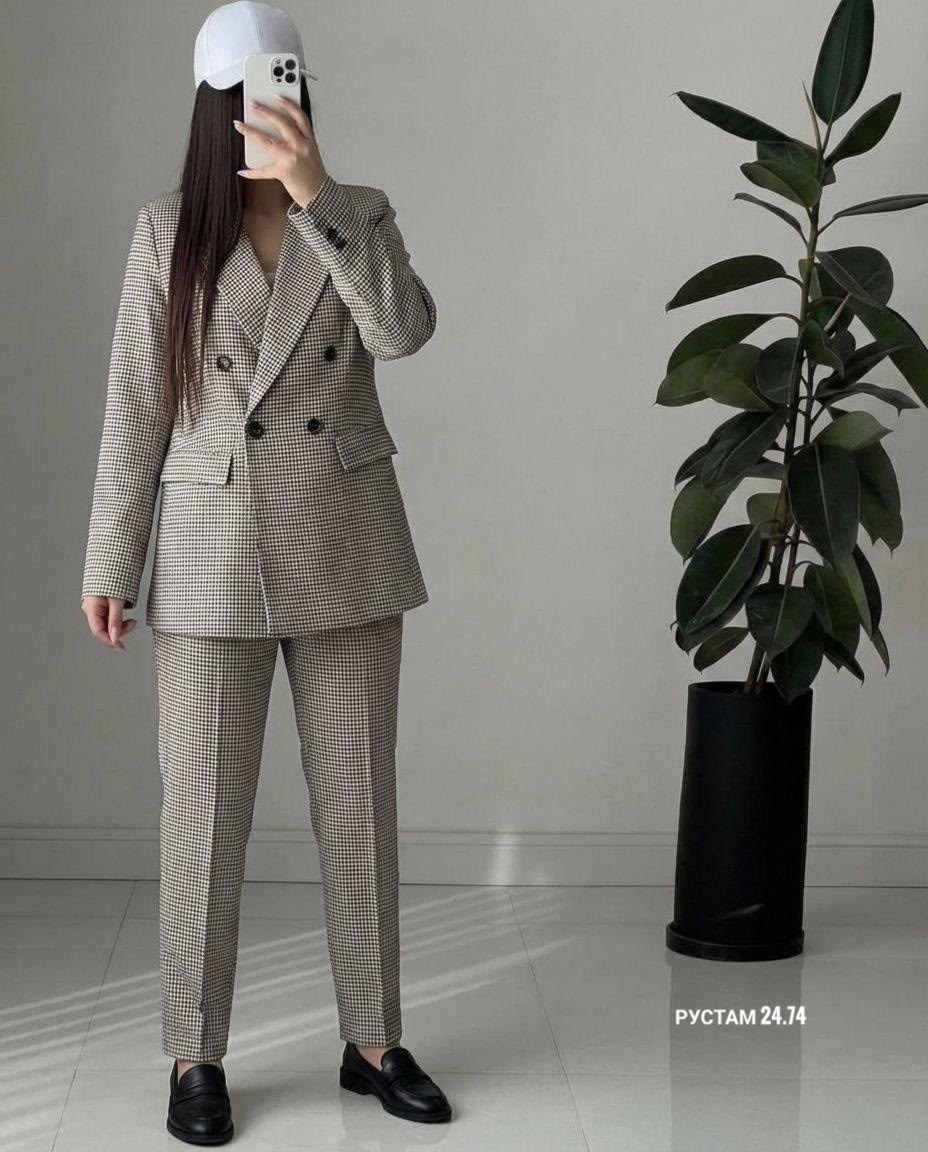 костюм женский,костюм классический,костюм с брюками,костюм в клетку,брючные женские костюмы
