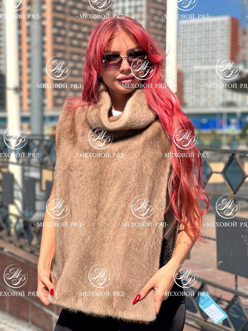 меховая манишка,норковый удлиненный жилет,манишка из меха норки "жемчуг",манишка из норки,норковая жилетка