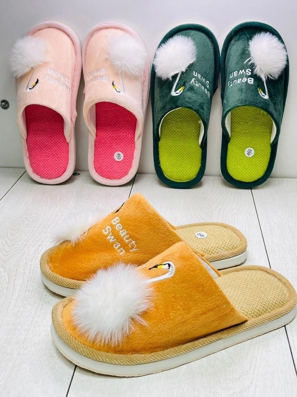 тапочки «фламинго»,тапочки женские,женские домашние тапочки,,домашние тапочки