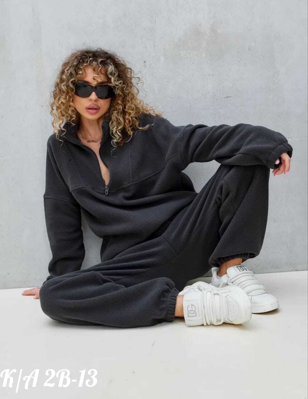 костюм из двухстороннего флиса bestia 562643811,флисовые костюмы,женский костюм 31979 коричневый,спортивный костюм женский на флисе,спортивный костюм