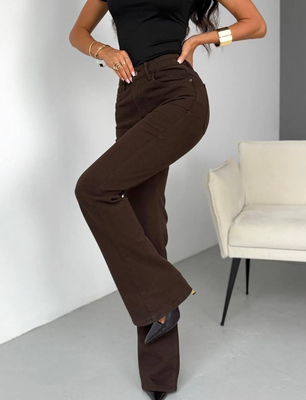 коричневые джинсы клеш женские,женские джинсы клеш,женские джинсы коричневые джинсовые расклешенные брюки,джинсы женский defeaco коричневый, светло-коричневый клеш, прямые деним,коричневые джинсы женс