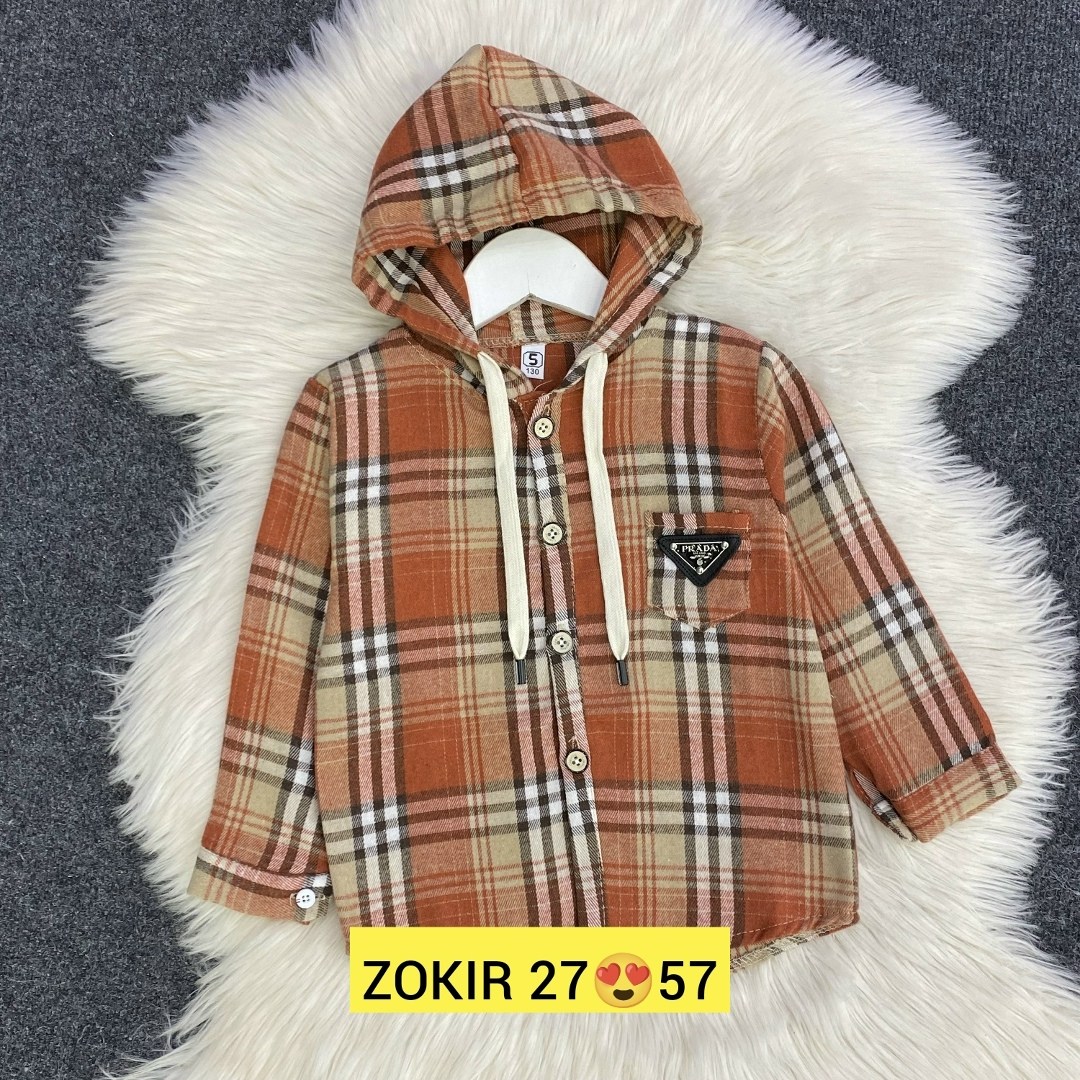 детская рубашка,рубашка теплая,рубашка с капюшоном,рубашка в клетку с капюшоном для мальчика,рубашка для мальчика