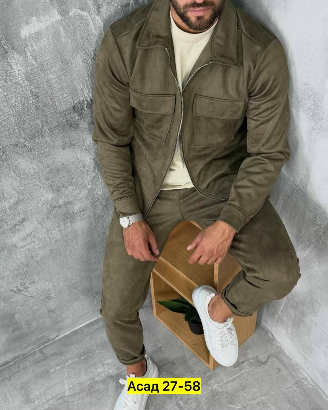 костюм 2йка мужской,мужской вельветовый костюм,спортивный костюм из вельвета мужской,спортивный костюм мужской модный из микровельвета цвета хаки,костюм мужской модный из микровельвета цвета хаки