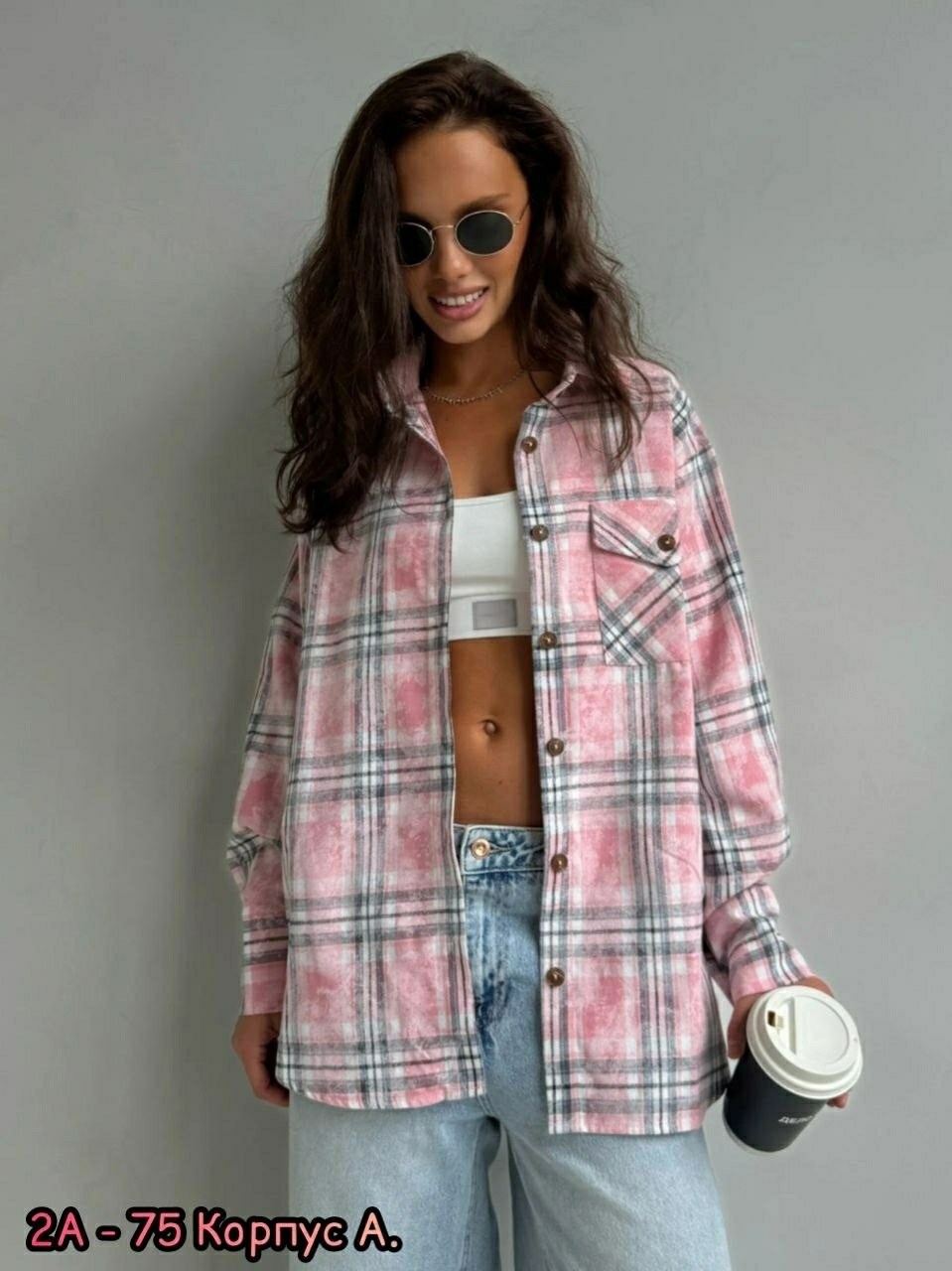 женская рубашка в клетку,рубашка женская в клетку оверсайз lipsi,рубашка клетка,рубашка в клетку женская арт.494445,рубашка летняя в клетку оверсайз