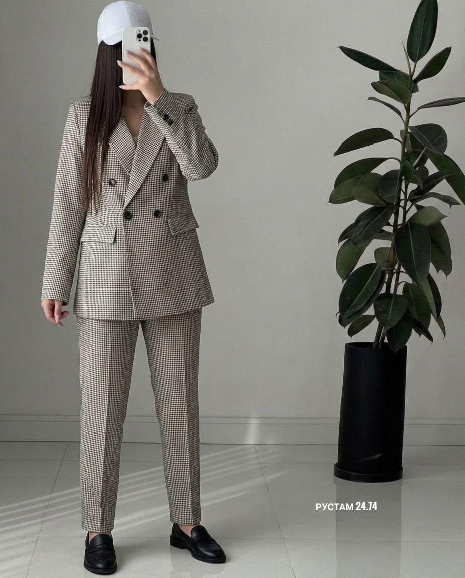 костюм женский,костюм классический,костюм с брюками,костюм в клетку,брючные женские костюмы
