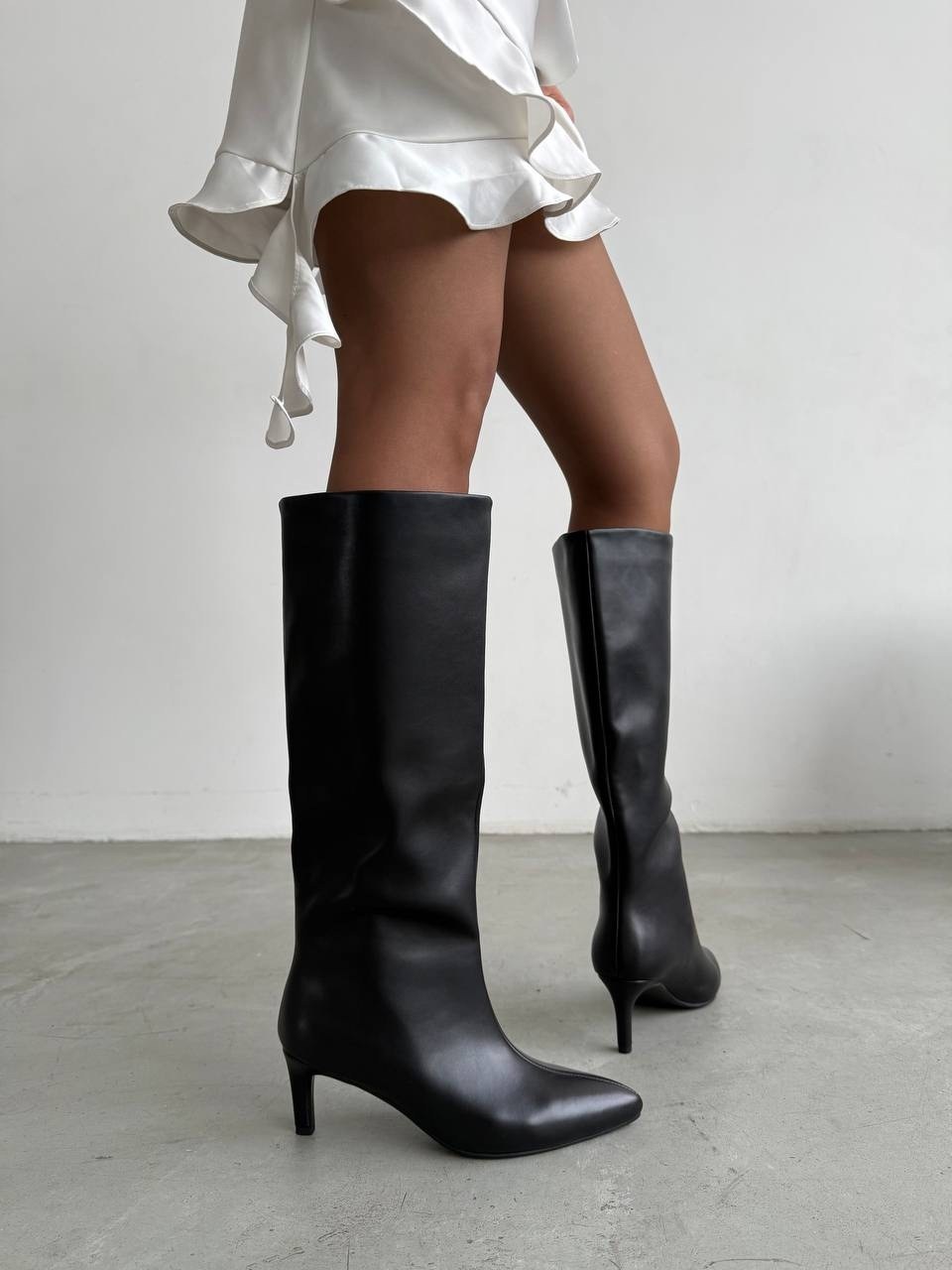 сапоги демисезонные на маленьком каблуке gh collection,сапоги демисезонные на маленьком каблуке gh collection цвет черный,сапоги на каблуке,сапоги женские,сапоги трубы на каблуке демисезонные valentin