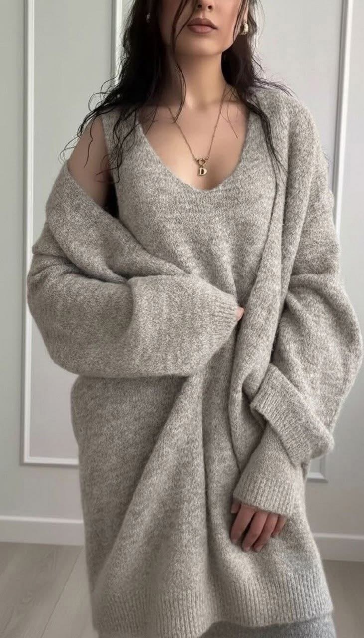 кардиган вязаное,платье кардиган,вязаное платье,трикотажное платье,серый кардиган