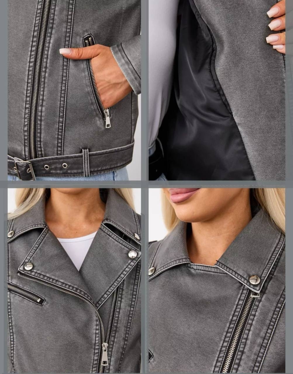 косуха серая винтажная куртка кожаная оверсайз aftfbasic,кожаная куртка косуха,куртка косуха,косуха винтажная кожаная куртка оверсайз aftfbasic,косуха женская куртка кожаная oversize