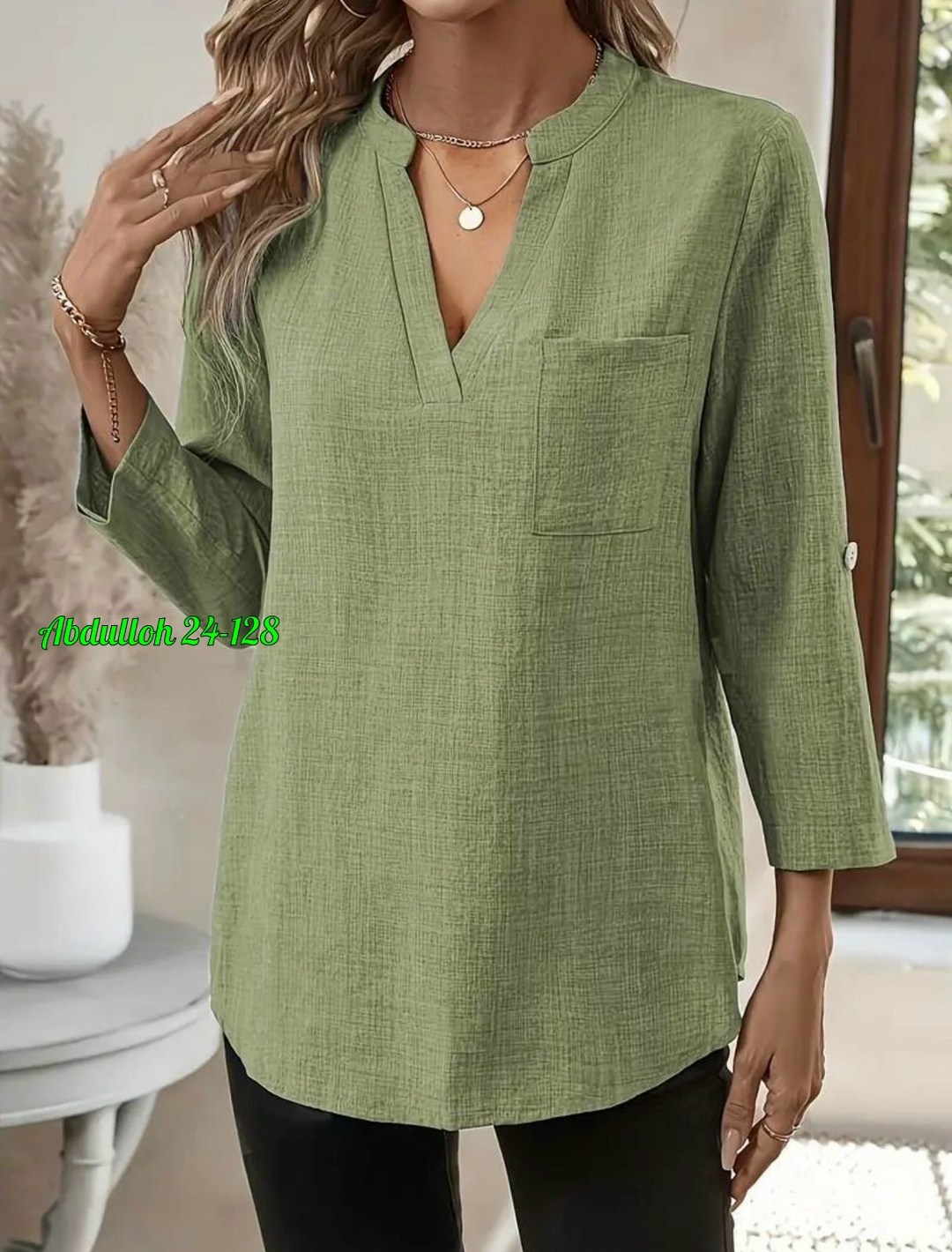 женская блузка,блузка льняная,свободная блузка,однотонная блузка,туника женская
