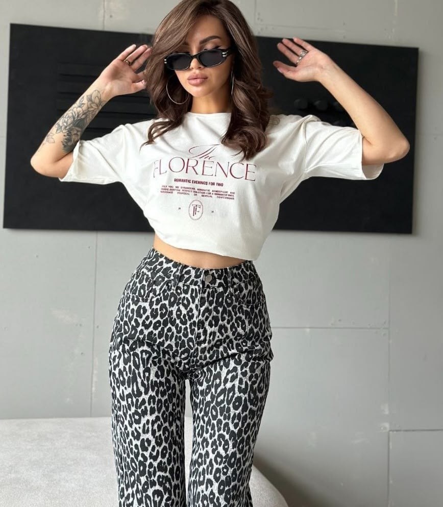 женские джинсы леопардовые прямые,джинсы женские,брюки джинсы,джинсы женские клеш,брюки, джинс